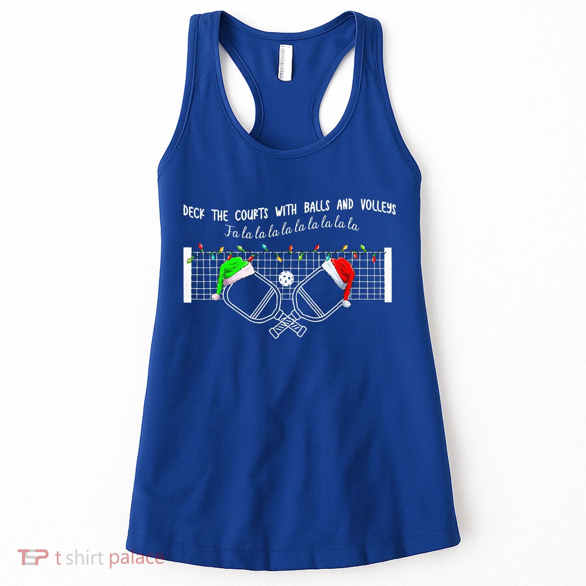 Deck The Courts With Balls And Volleys Christmas Pickleball  Women's Tank Top