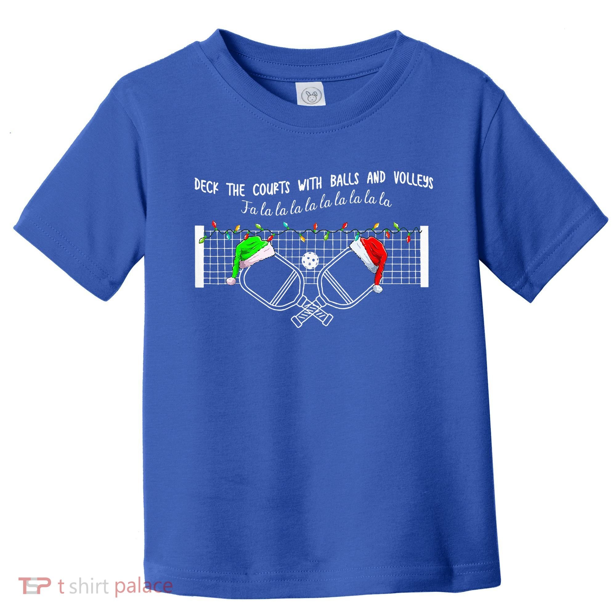 Deck The Courts With Balls And Volleys Christmas Pickleball  Toddler T-Shirt