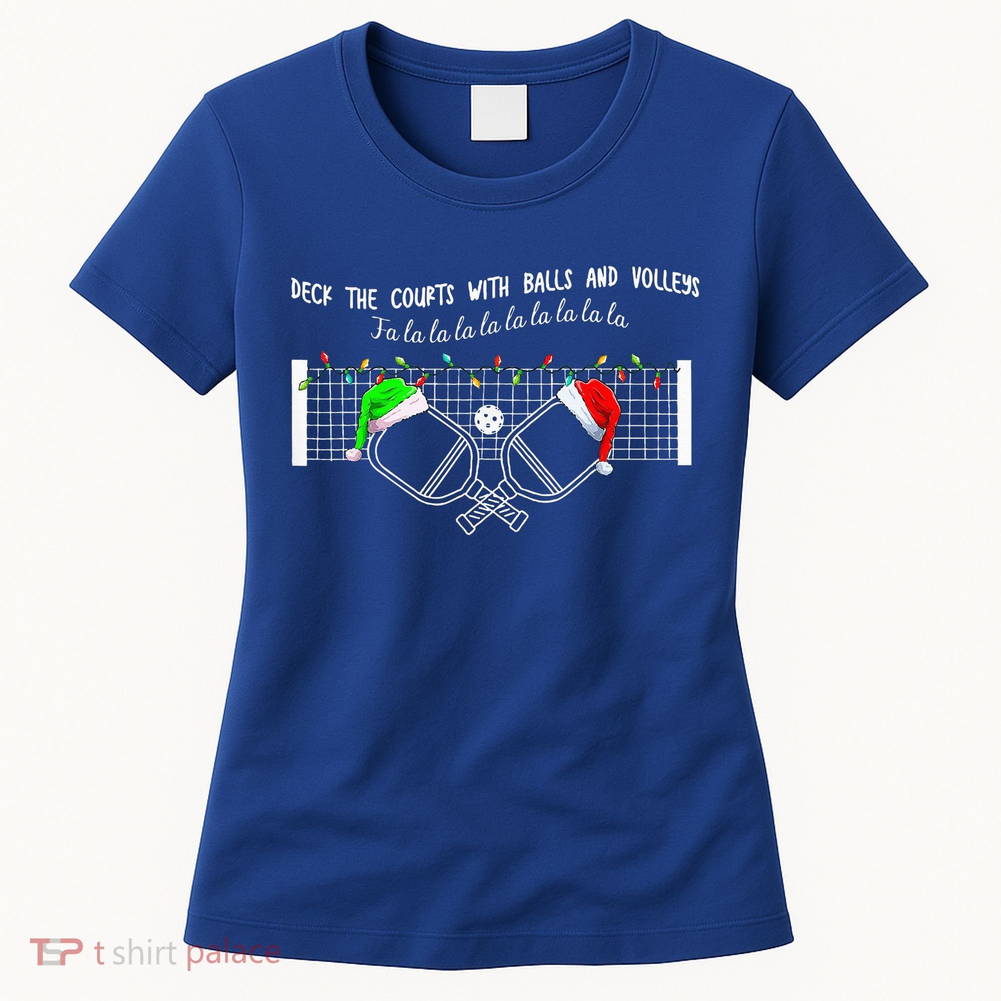 Deck The Courts With Balls And Volleys Christmas Pickleball  Women's T-Shirt