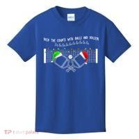 Deck The Courts With Balls And Volleys Christmas Pickleball  Kids T-Shirt thumb 0