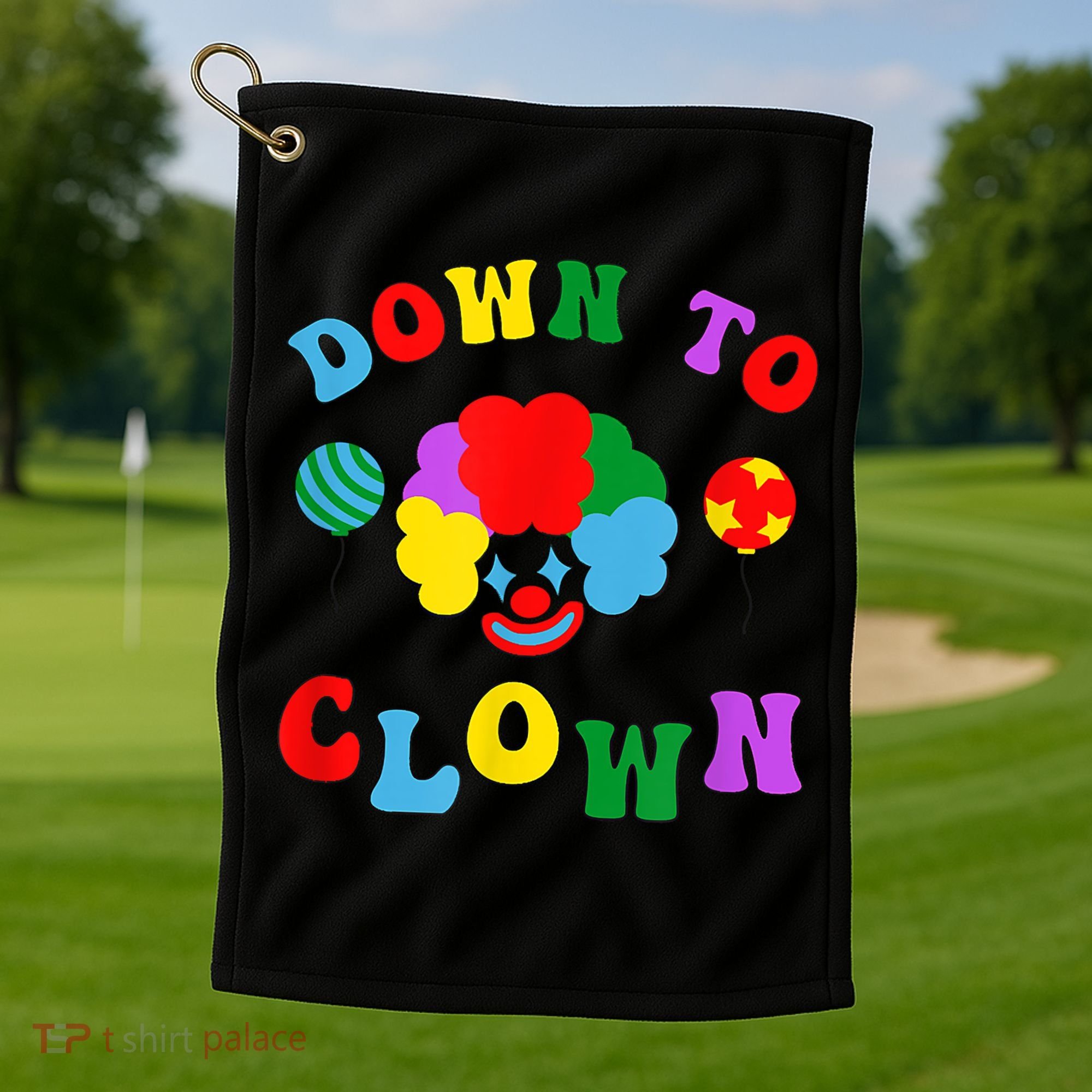 Down To Clown Clowncore Aesthetic Golf Towel