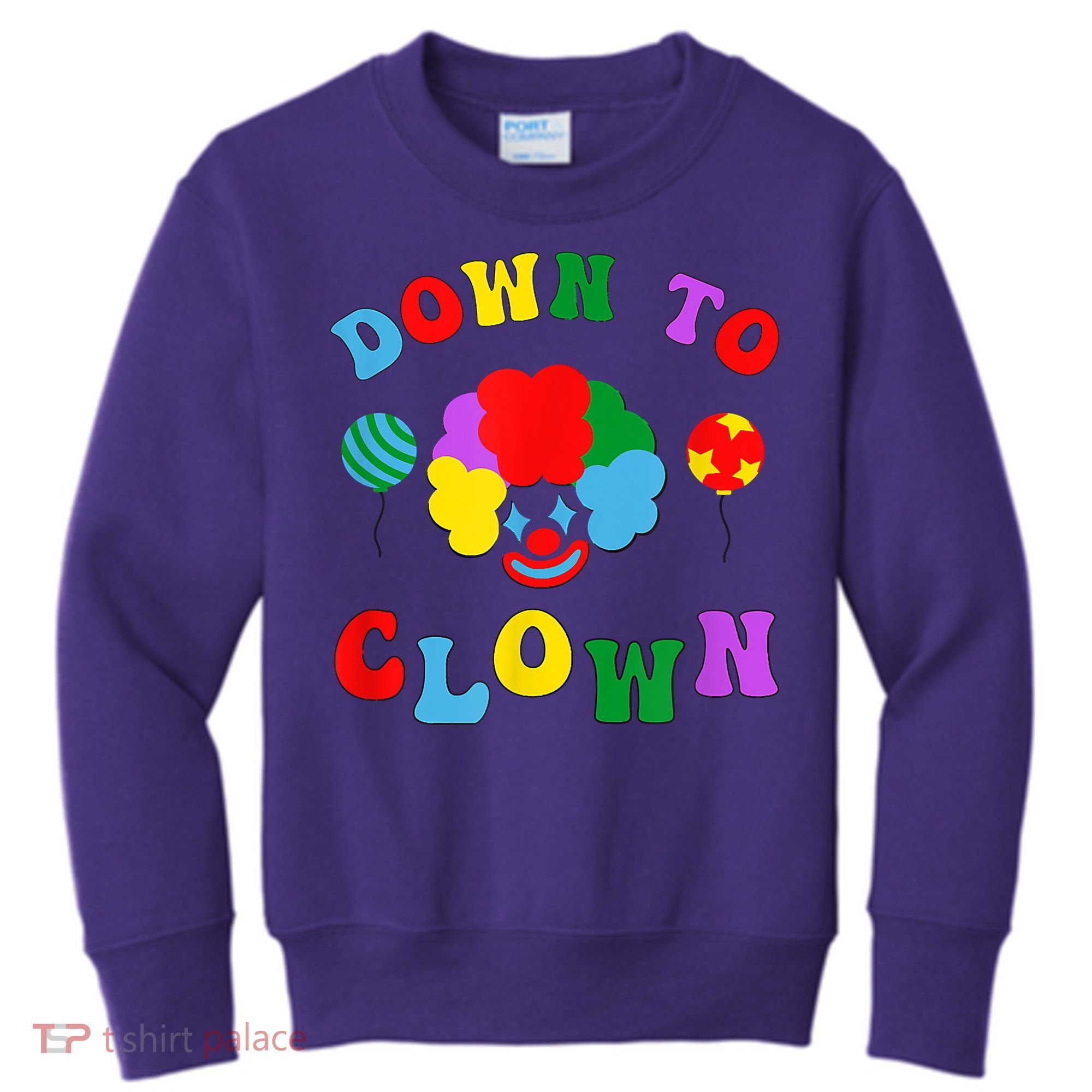 Down To Clown Clowncore Aesthetic Kids Sweatshirt