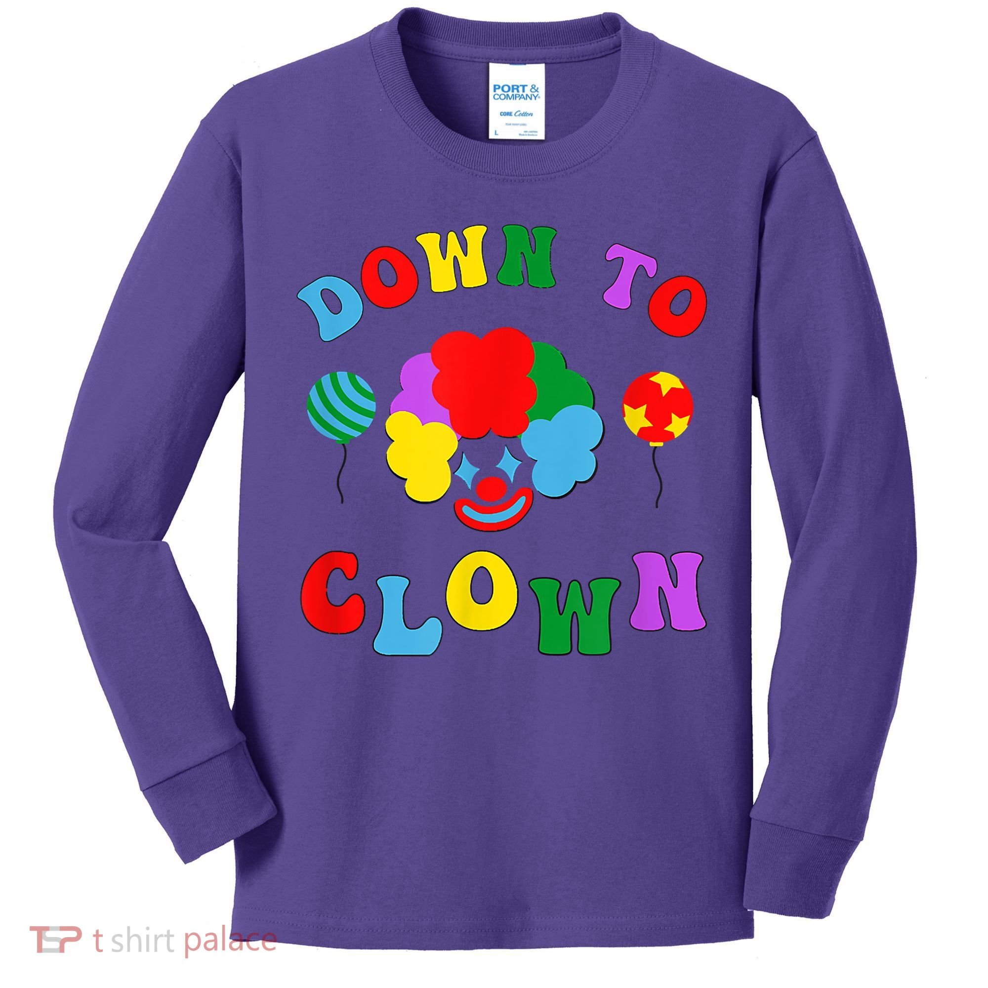 Down To Clown Clowncore Aesthetic Kids Long Sleeve Shirt