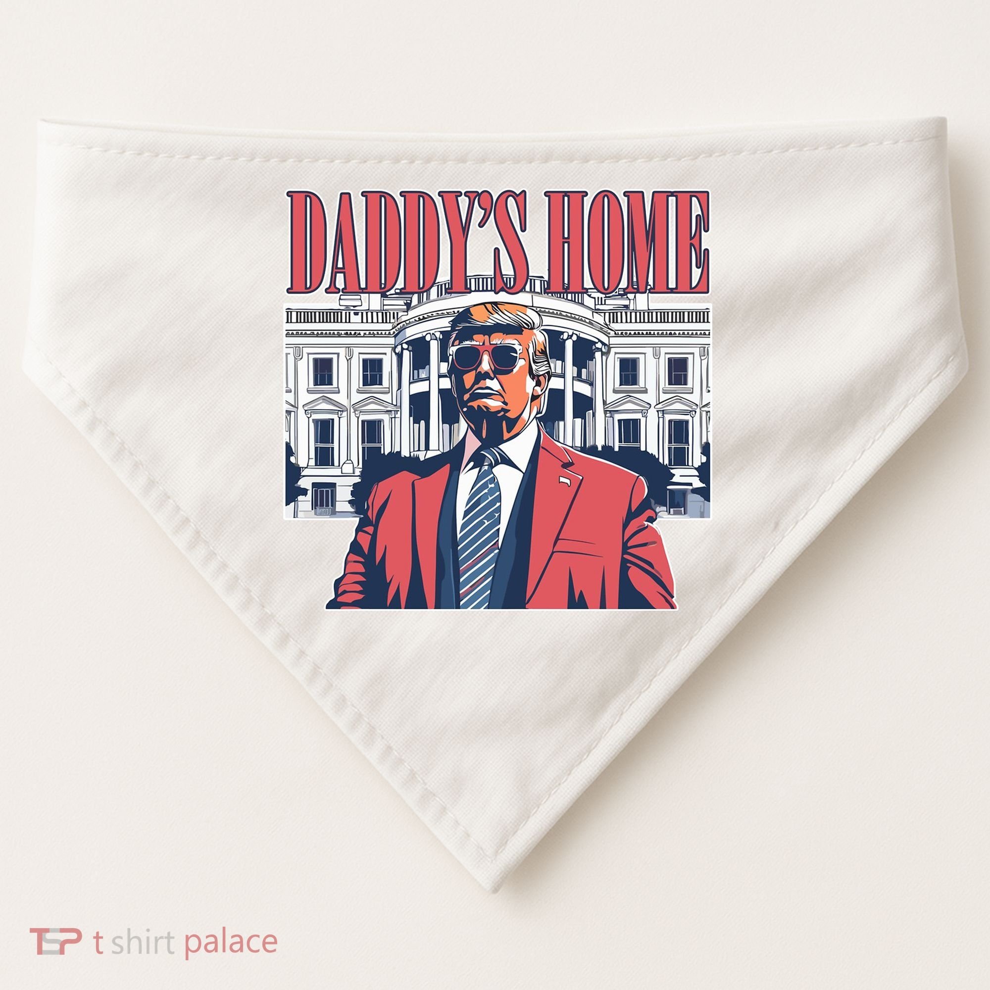 Donald Trump Daddys Home White House USA-Made Doggie Bandana