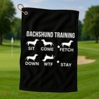 Dachshund Training Dachshund Dog Tricks Golf Towel thumb 1