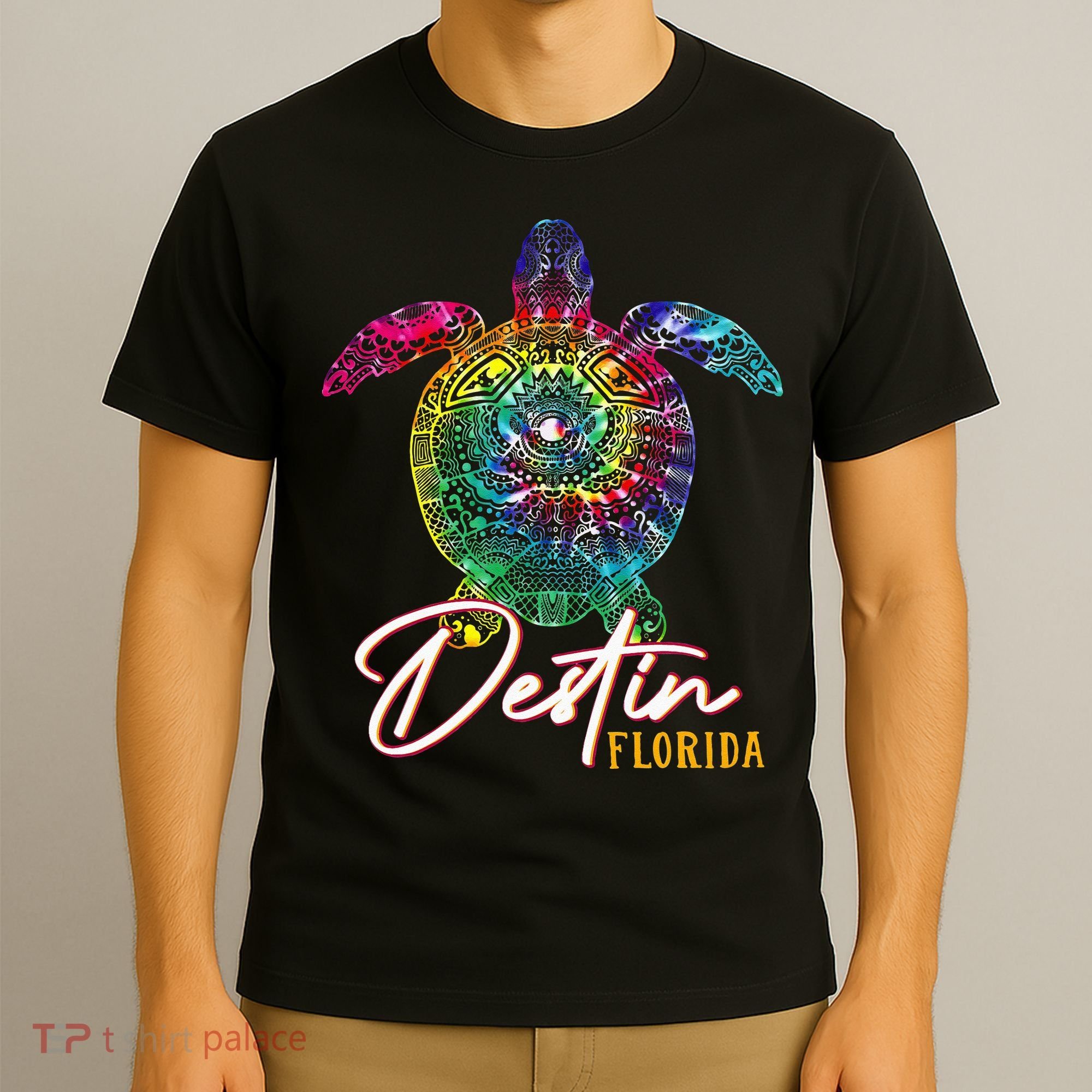 Destin Tie Dye Sea Turtle Florida Matching Family Vacation T-Shirt