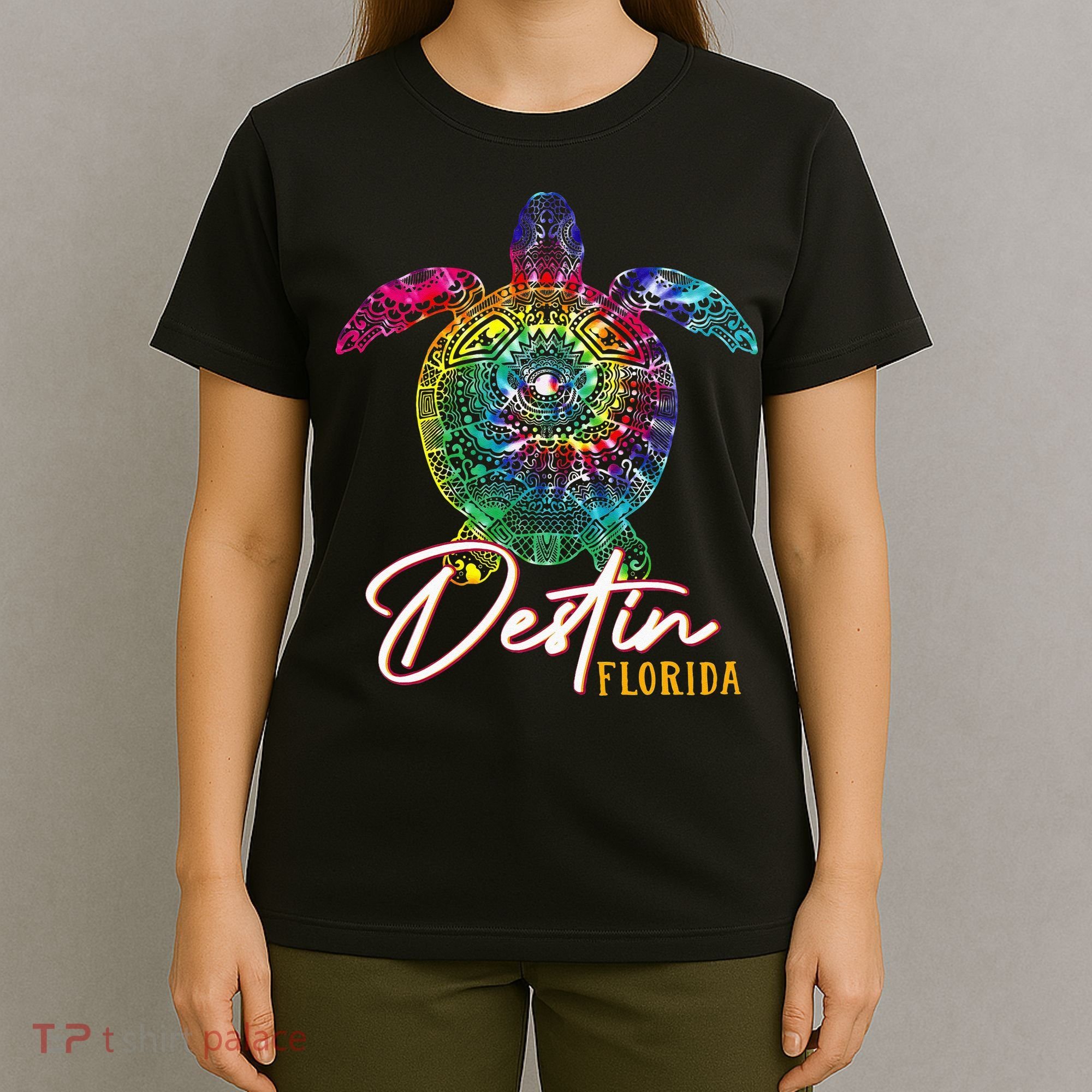 Destin Tie Dye Sea Turtle Florida Matching Family Vacation T-Shirt