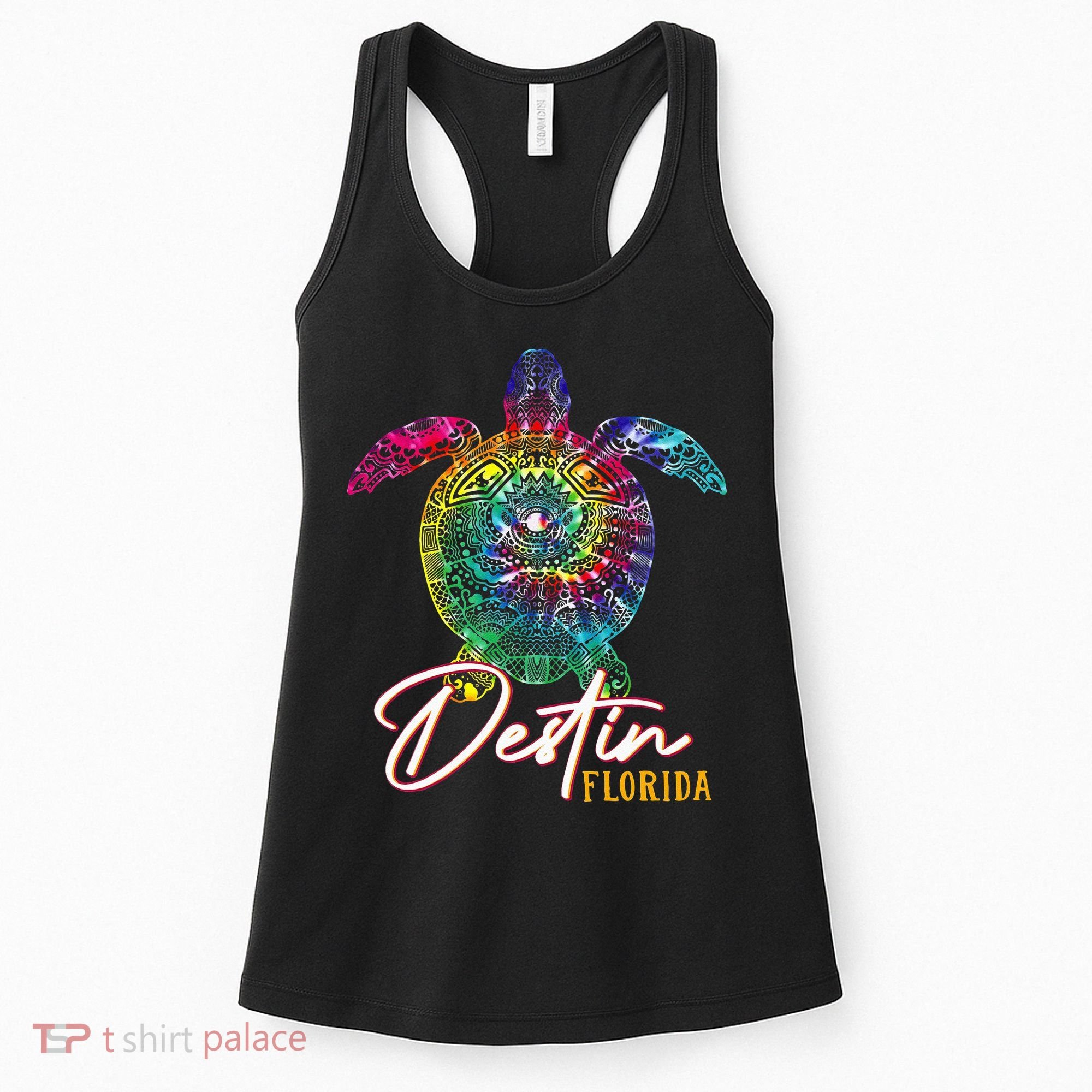 Destin Tie Dye Sea Turtle Florida Matching Family Vacation Women's Tank Top
