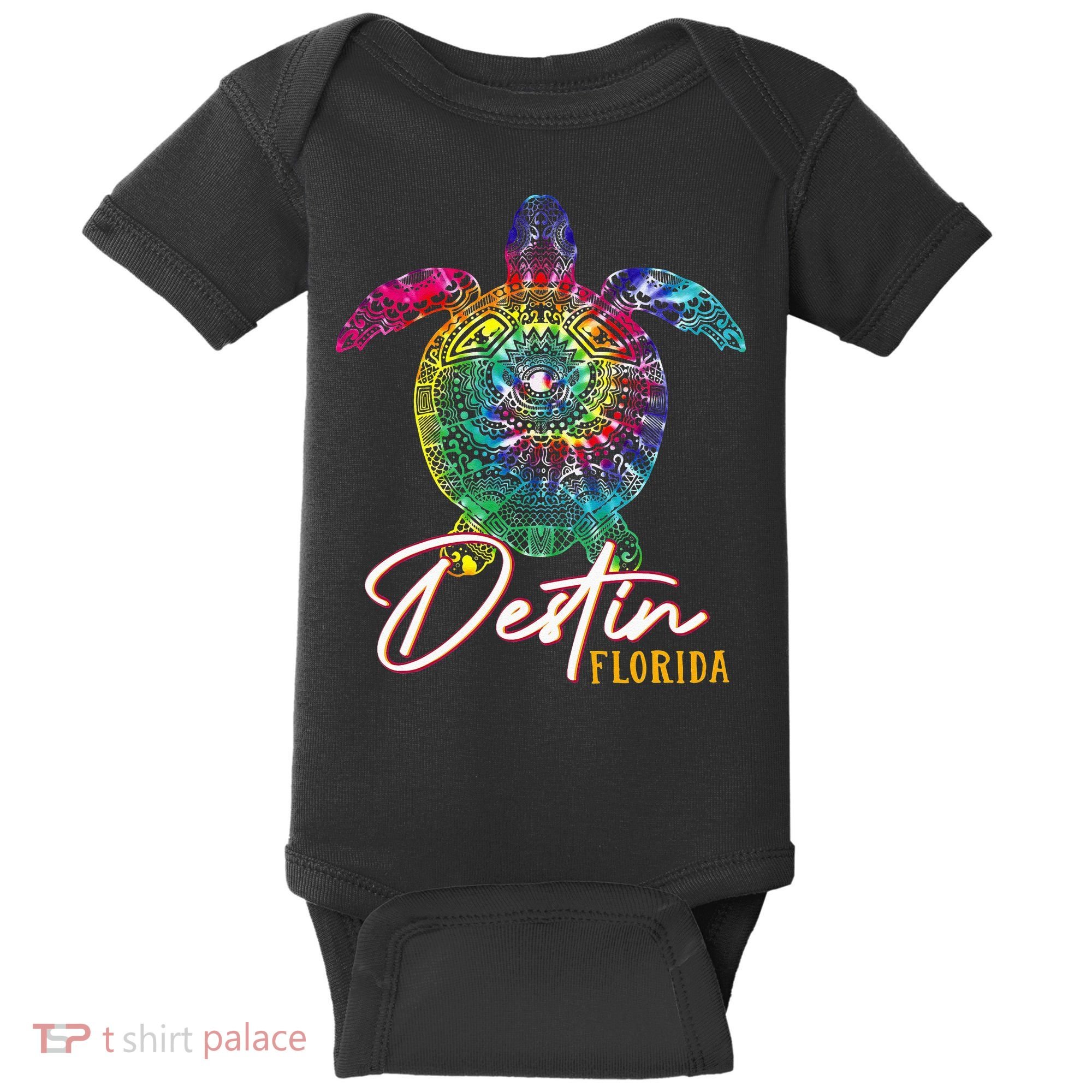 Destin Tie Dye Sea Turtle Florida Matching Family Vacation Baby Bodysuit