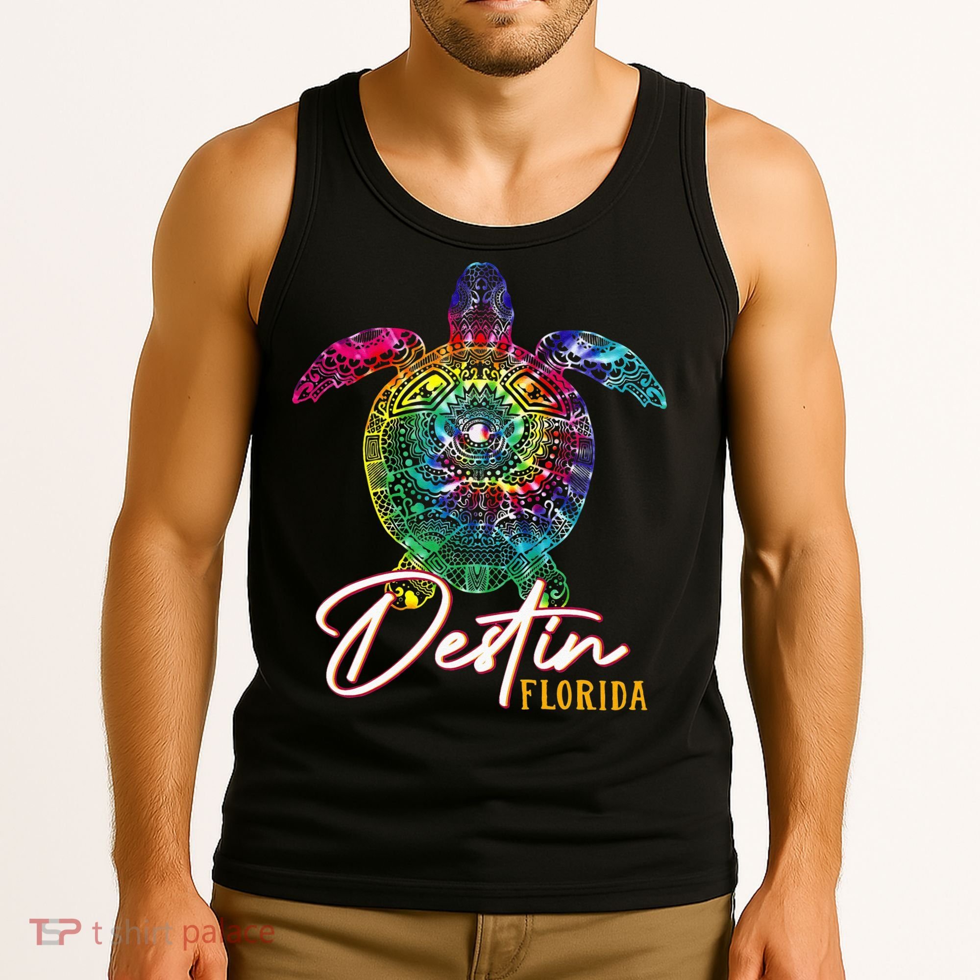 Destin Tie Dye Sea Turtle Florida Matching Family Vacation Tank Top