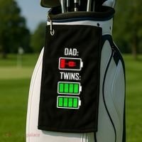 Dad Of Twins Golf Towel thumb 2
