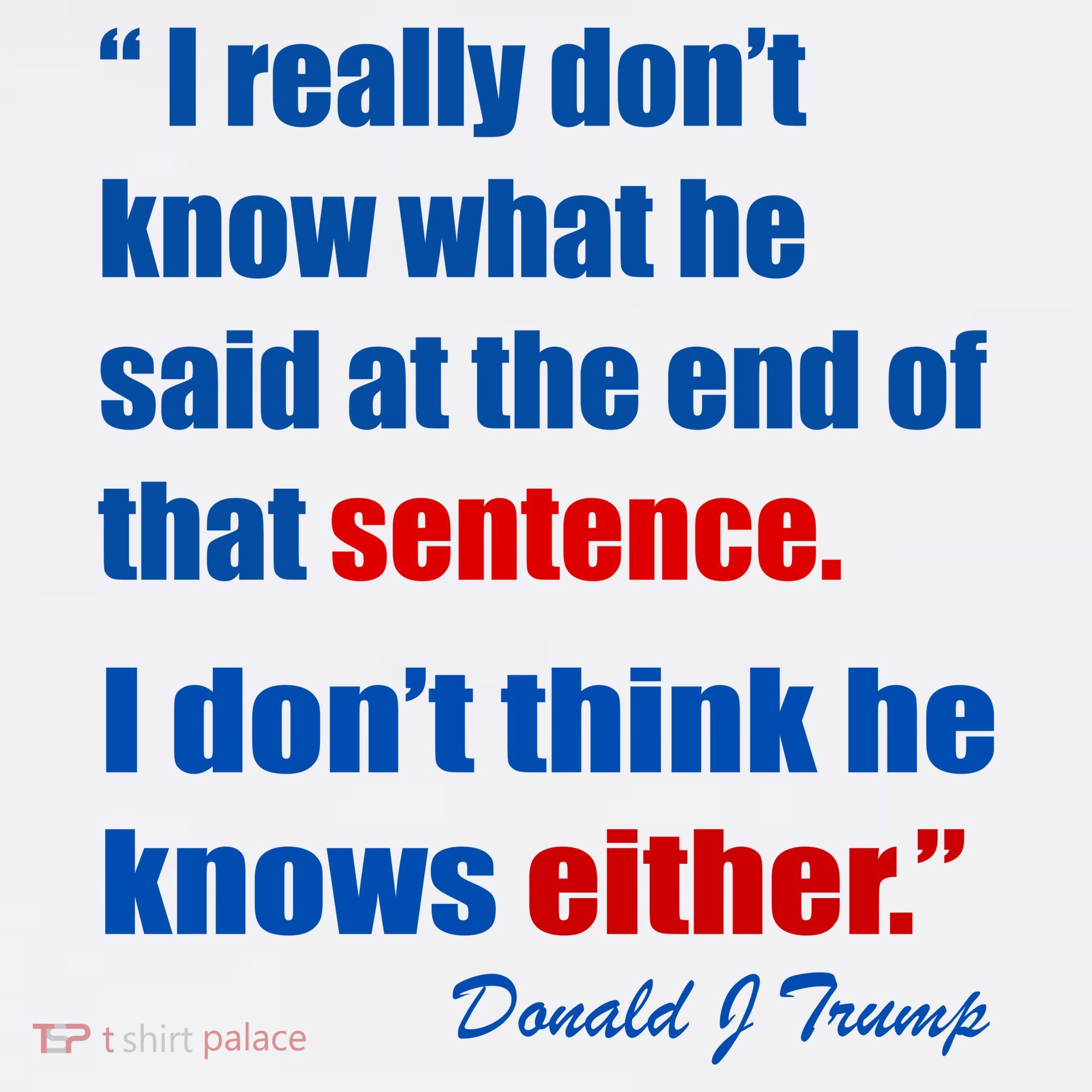 Donald Trump Dont Know What He Said At The End Of That Sentence T-Shirt