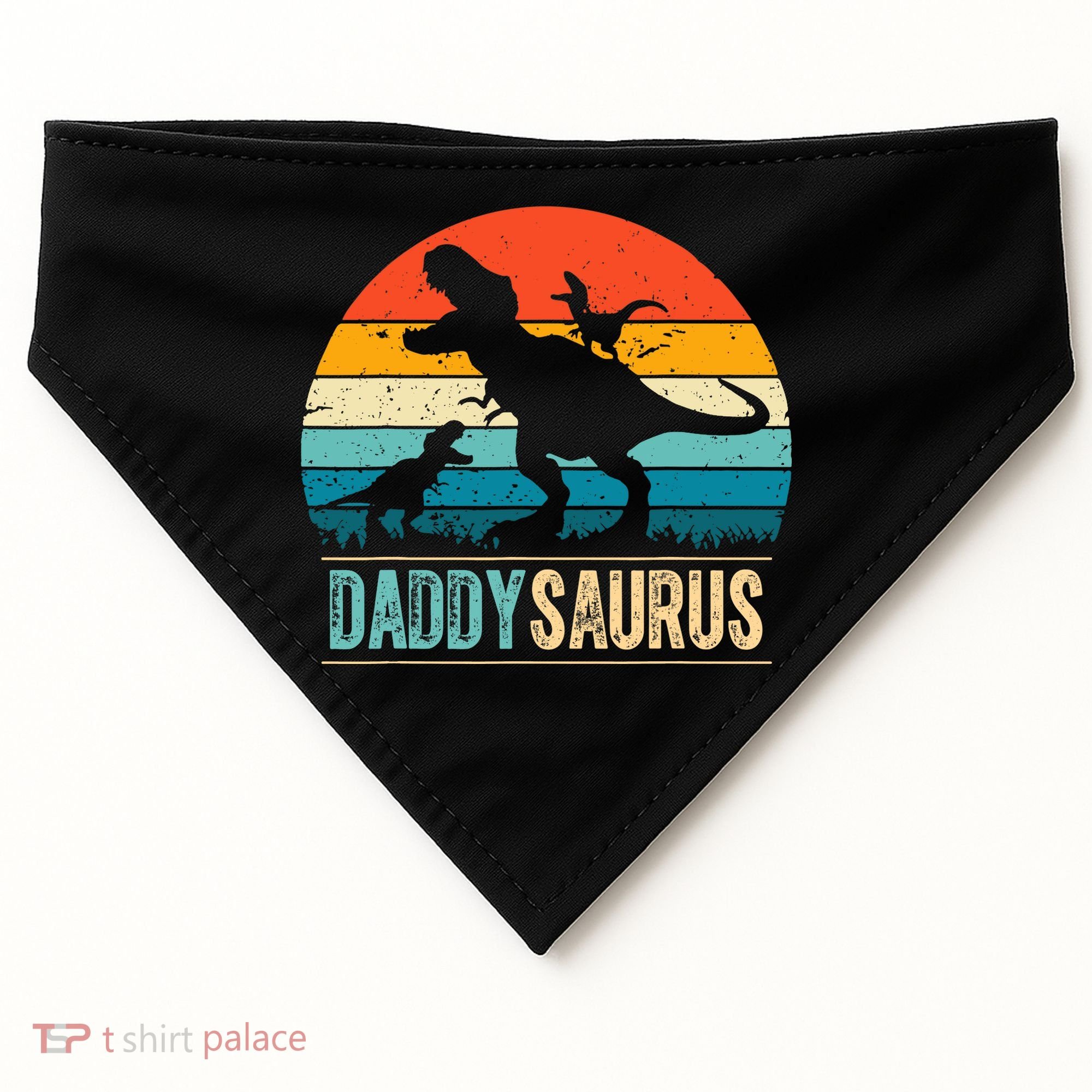 Daddysaurus T-Rex Dad Dinosaur Daddy Saurus Fathers Day USA-Made Doggie Bandana