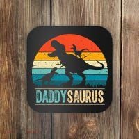 Daddysaurus T-Rex Dad Dinosaur Daddy Saurus Fathers Day Coaster thumb 0