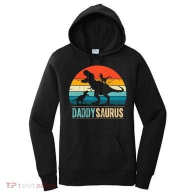 Daddysaurus T-Rex Dad Dinosaur Daddy Saurus Fathers Day Women's Hoodie