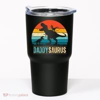 Daddysaurus T-Rex Dad Dinosaur Daddy Saurus Fathers Day Tumbler thumb 0