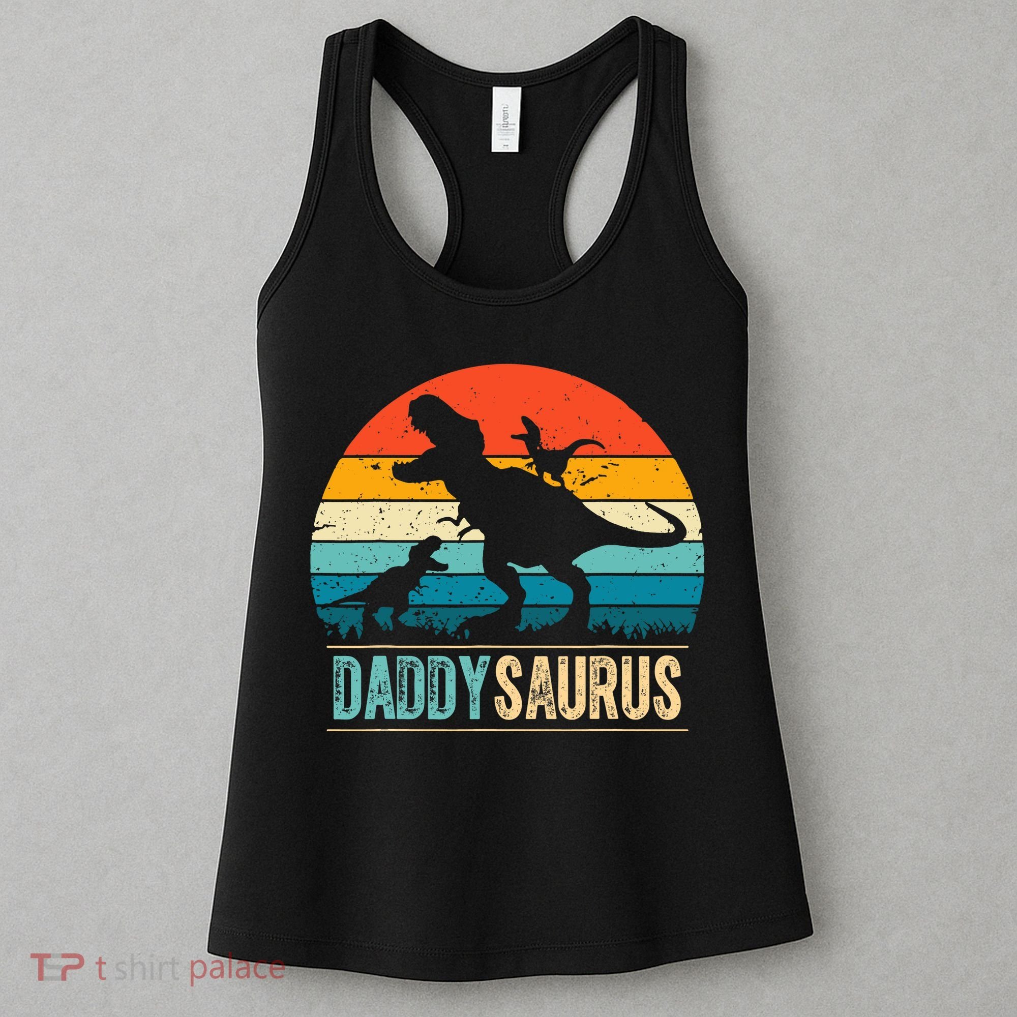 Daddysaurus T-Rex Dad Dinosaur Daddy Saurus Fathers Day Women's Tank Top