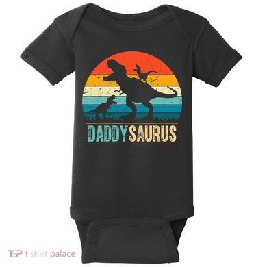 Daddysaurus T-Rex Dad Dinosaur Daddy Saurus Fathers Day Baby Bodysuit