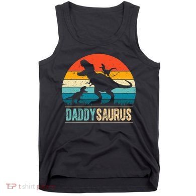 Daddysaurus T-Rex Dad Dinosaur Daddy Saurus Fathers Day Tank Top