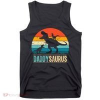 Daddysaurus T-Rex Dad Dinosaur Daddy Saurus Fathers Day Tank Top thumb 0