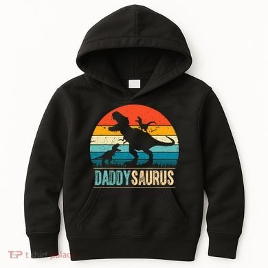 Daddysaurus T-Rex Dad Dinosaur Daddy Saurus Fathers Day Kids Hoodie