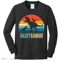 Daddysaurus T-Rex Dad Dinosaur Daddy Saurus Fathers Day Kids Long Sleeve Shirt thumb 0