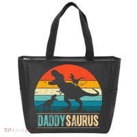 Daddysaurus T-Rex Dad Dinosaur Daddy Saurus Fathers Day Tote Bag thumb 0