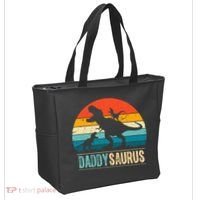 Daddysaurus T-Rex Dad Dinosaur Daddy Saurus Fathers Day Tote Bag thumb 2