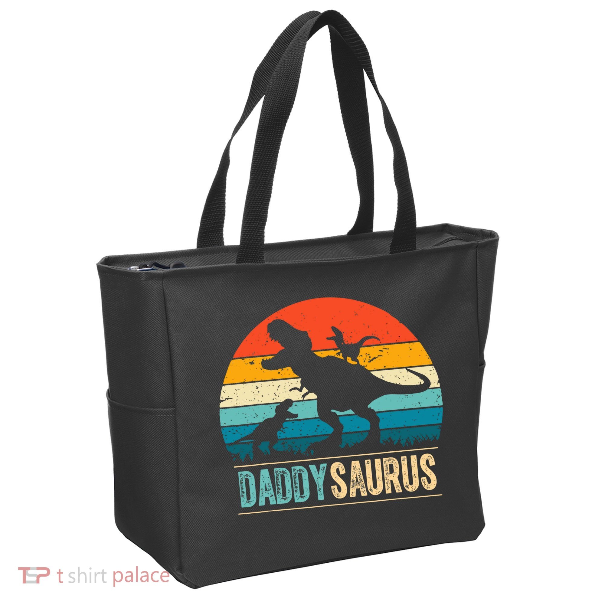 Daddysaurus T-Rex Dad Dinosaur Daddy Saurus Fathers Day Tote Bag