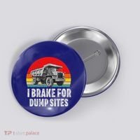 Dump Truck Driver Operator Dumping Truck Trailer Button thumb 0