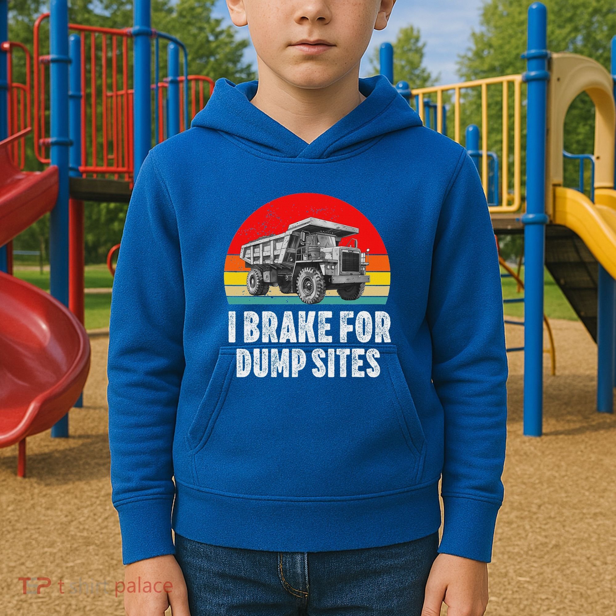 Dump Truck Driver Operator Dumping Truck Trailer Kids Hoodie