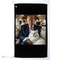 Donald Trump Duck Cat Vote 2024 Golf Towel thumb 0