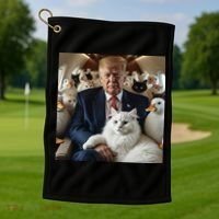 Donald Trump Duck Cat Vote 2024 Golf Towel thumb 1