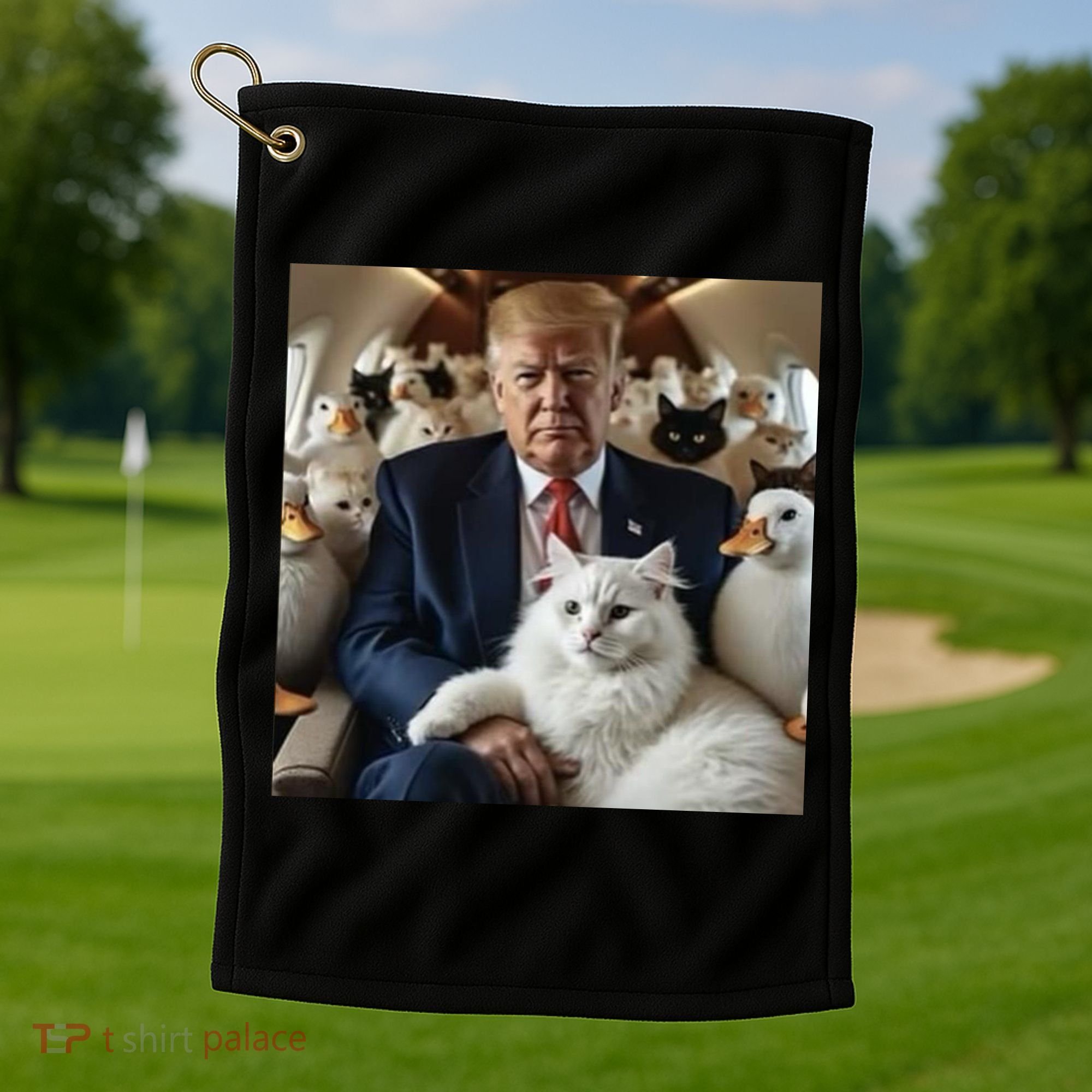 Donald Trump Duck Cat Vote 2024 Golf Towel