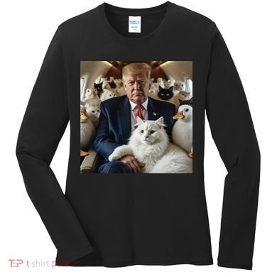 Donald Trump Duck Cat Vote 2024 Women's Long Sleeve Shirt