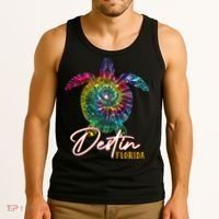 Destin Tie Dye Sea Turtle Florida Matching Family Vacation Tank Top thumb 3