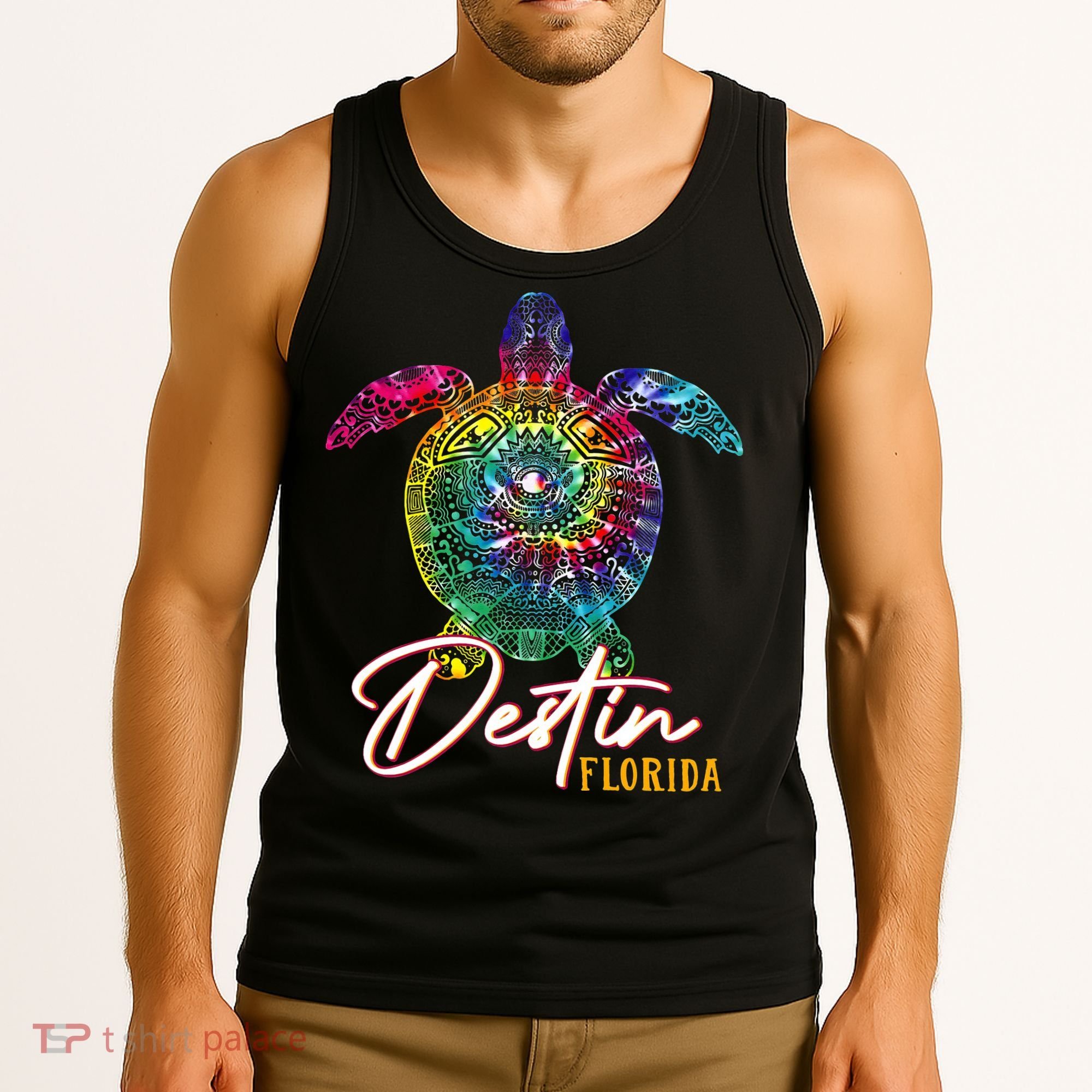 Destin Tie Dye Sea Turtle Florida Matching Family Vacation Tank Top