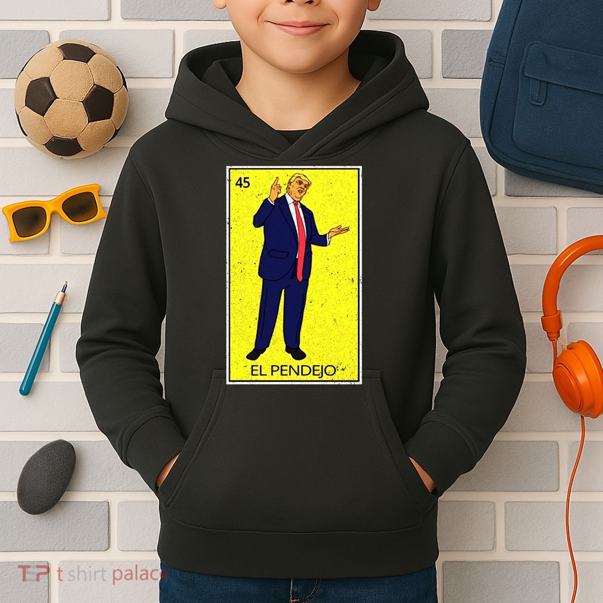 Donald Trump El Pendejo Kids Hoodie