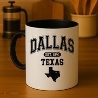 Dallas Texas Est 1841 Varsity Coffee Mug thumb 4