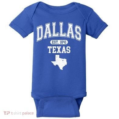 Dallas Texas Est 1841 Varsity Baby Bodysuit