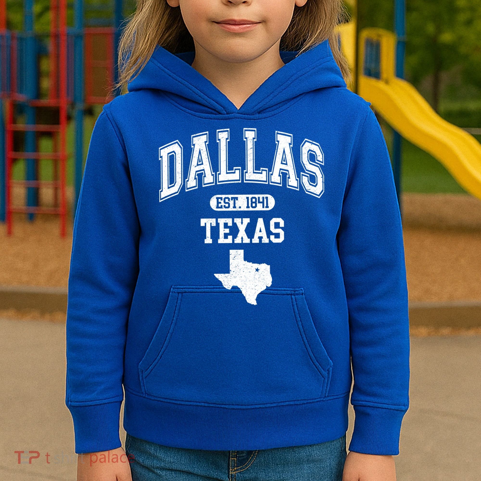 Dallas Texas Est 1841 Varsity Kids Hoodie