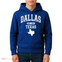 Dallas Texas Est 1841 Varsity Kids Hoodie thumb 4