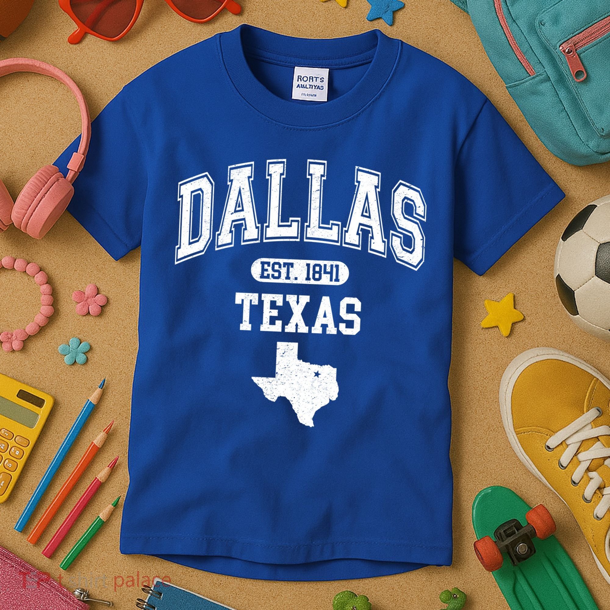 Dallas Texas Est 1841 Varsity Kids T-Shirt