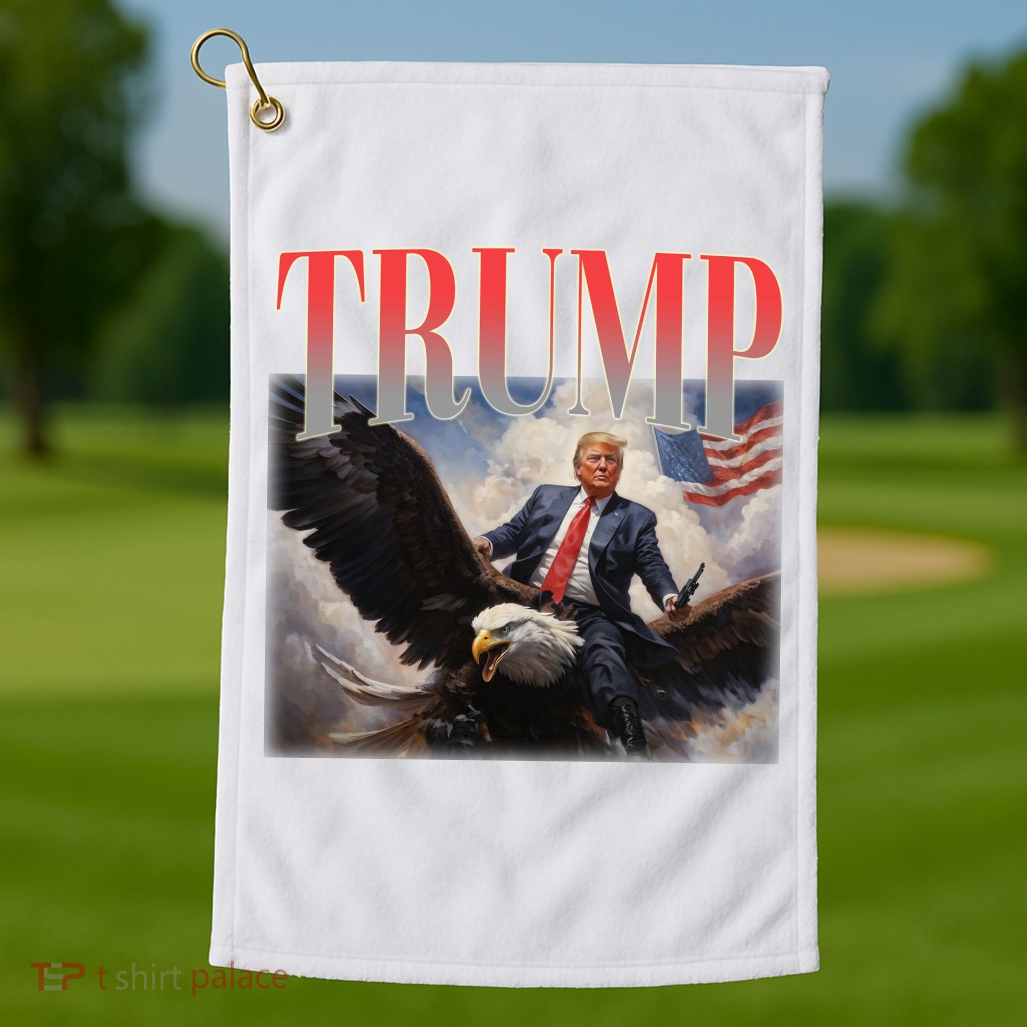 Donald Trump Eagle Usa Maga Golf Towel