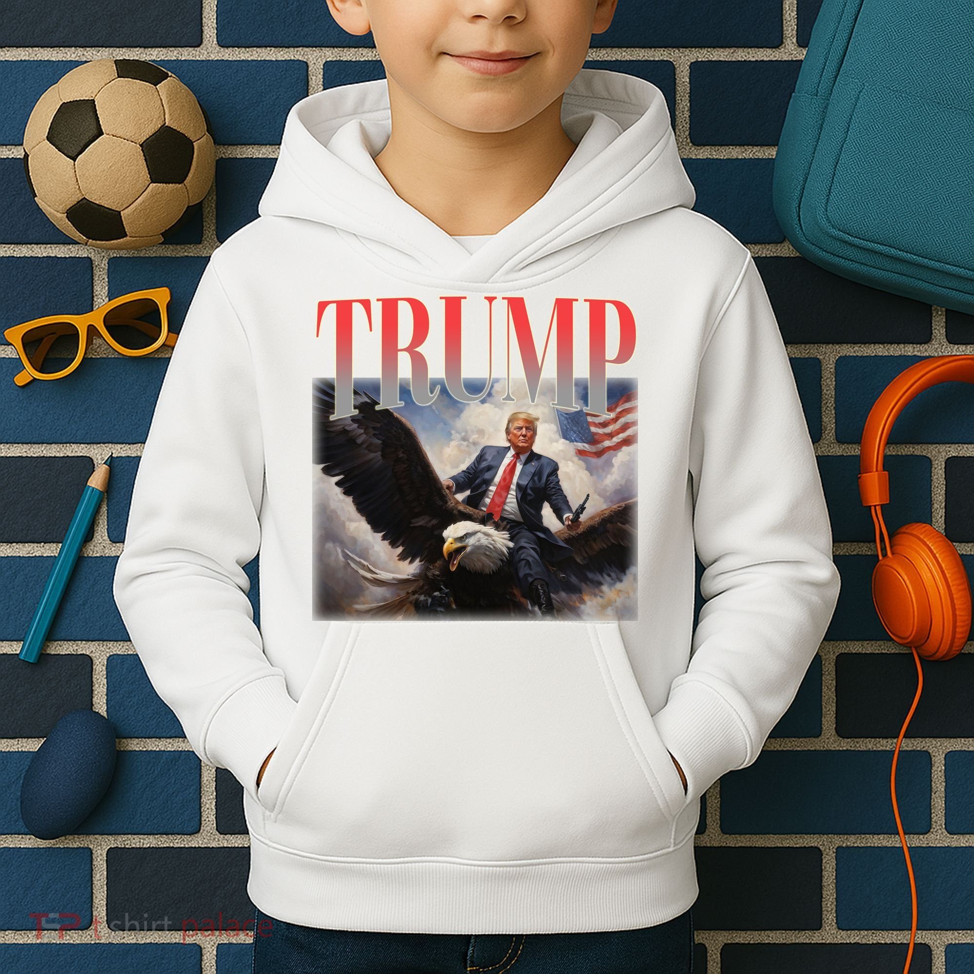Donald Trump Eagle Usa Maga Kids Hoodie