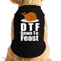 DTF Down To Feast Funny Thanksgiving Doggie Tank thumb 0