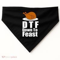 DTF Down To Feast Funny Thanksgiving USA-Made Doggie Bandana thumb 0