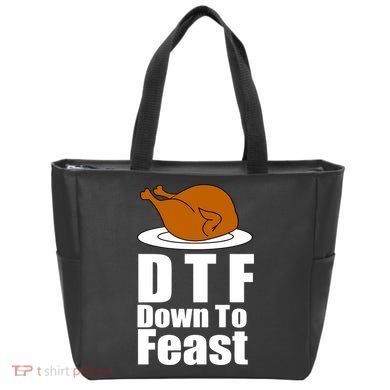 DTF Down To Feast Funny Thanksgiving Tote Bag
