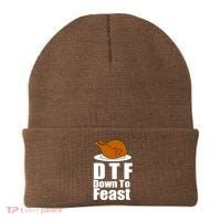 DTF Down To Feast Funny Thanksgiving Beanie thumb 0