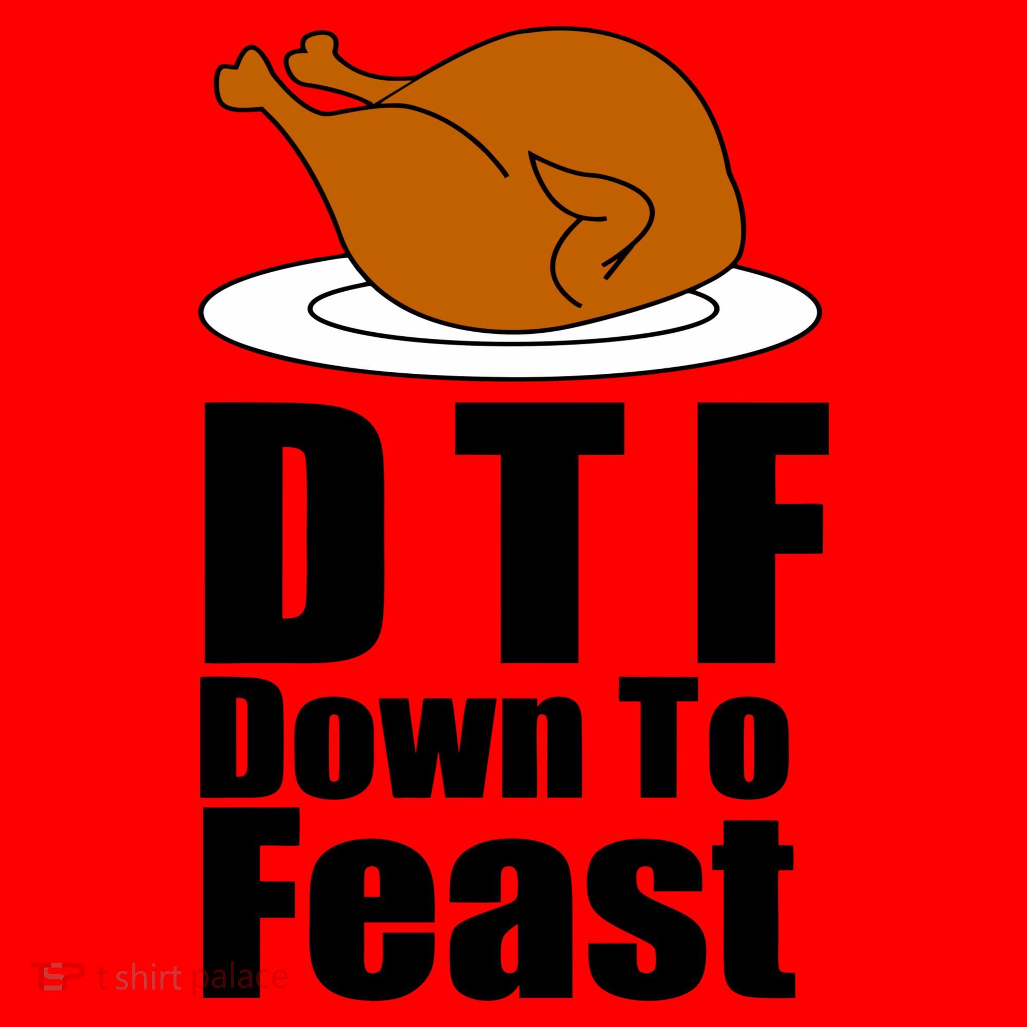 DTF Down To Feast Funny Thanksgiving Santa Hat